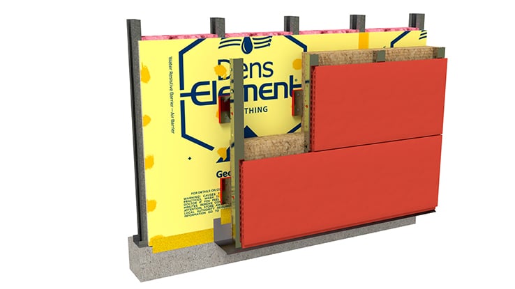 DensElement Wall Assembly Terracotta Rendering