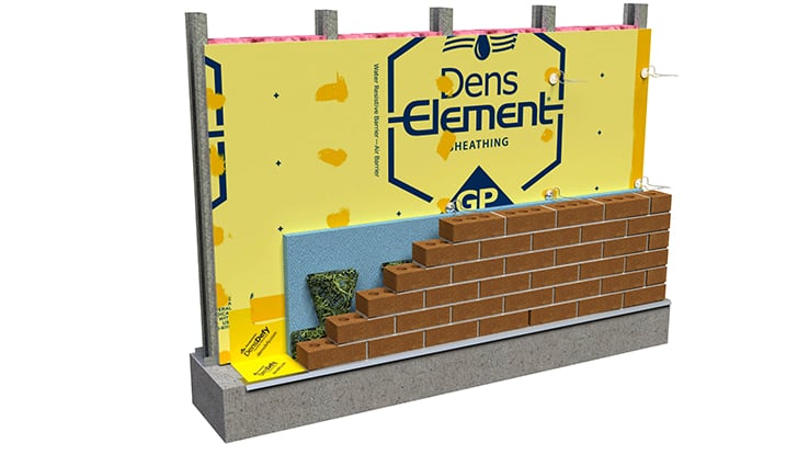 DensElement Wall Assembly Brick Rendering
