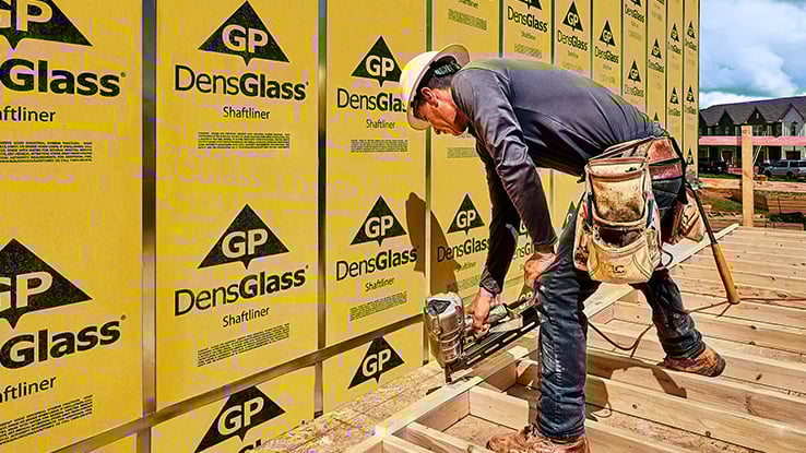 DensGlass Shaftliner Construction Site installation