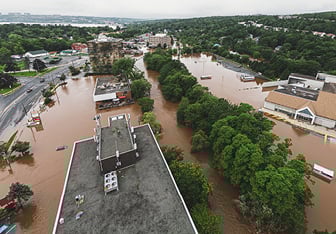 Close-up of DensSuite® wall panels installed on an interior wall frame at a construction site.