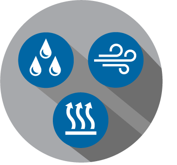 Vapor, Water, Air Barrier Icon