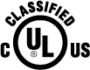 UL Classified logo with 'C' and 'US' indicators, signifying that the product meets safety standards in both Canada and the United States. 